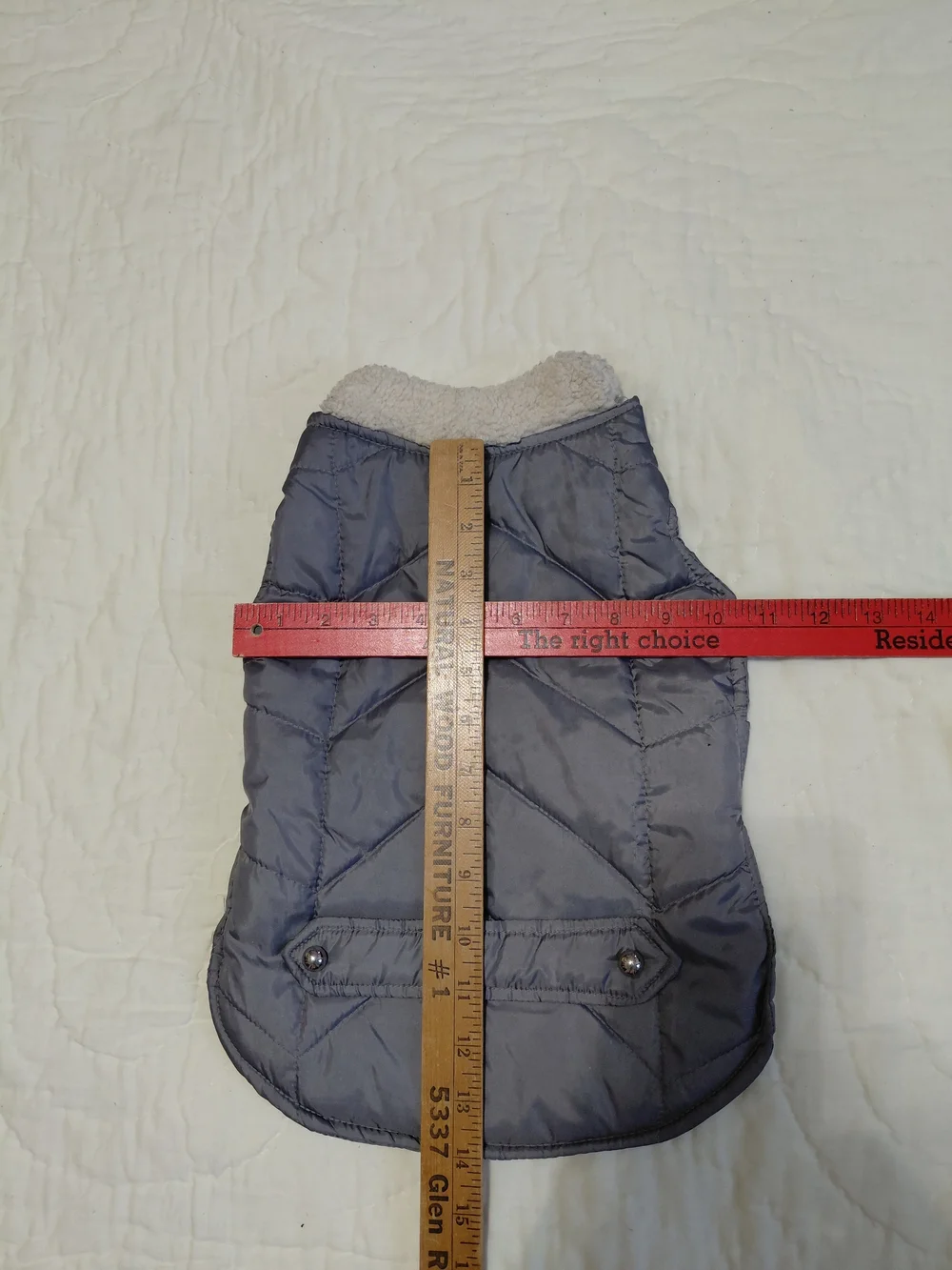 Sherpa-Trim Quilted Dog Vest — Gray